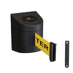 Crowd Control Warehouse CCW-05-022-01481 Series WMB-220 Wall Mounted Retractable Belt Barrier with Yellow ABS Case, Yellow "Caution - DO NOT Enter" Black Letters Belt, 15' Belt Length