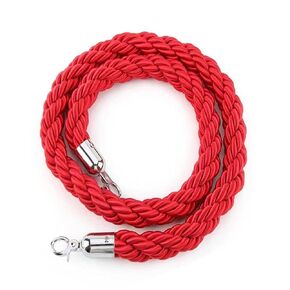 1.5M/59in Stanchion Rope Black,Rope Safety Barriers,Crowd Control Rope,Crowd Divider,for Grand Opening Ceremony,Hotels,Red Carpet Activity,Guesthouses, Banks, Hospitals.(Black)