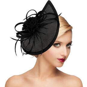 dressfan Fascinator Hat Headpiece Womens 20s 50s Vintage Accessories Headband for Kentucky Derby/Wedding/Cocktail/Tea Party