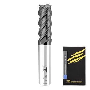 SPEED TIGER Micrograin Carbide Square End Mill - 4 Flute - IPE3/16"4T (5 Pieces, 3/16") - for Milling Alloy Steels, Hardened Steel, Metal & More – Mill Bits Sets for DIYers & Professionals