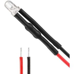 uxcell 4PCS 3mm Pre Wired LED Diodes Light DC 3-5V 20mA RGB Slow Flashing