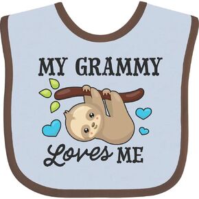 إنكتاستيك My Grammy Loves Me مع مريلة الأطفال Sloth and Hearts