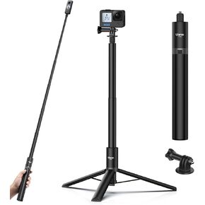 59in Invisible Selfie Stick Tripod for Insta360 X4/GO 3/X3/ONE RS/ONE X2/ONE X/GO 2/ONE R/ONE - ULANZI TT52 Extension Pole Selfie Stick Handle Grip Adjustable Waterproof for GoPro DJI and More