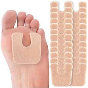 48-Pack U Shaped Felt Callus Pads Metatarsal Pads Forefoot Foot Pads Pain Relief Foot Cushion Keep Calluses from Rubbing on Shoes Adhesive Pads for Men and Women