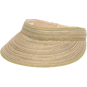 San Diego Hat Company Women's Mixed Braid Brim Visor with Velcro, Sun Hats for Women