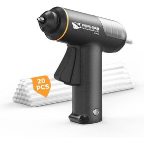 Smiling Shark Glue Gun, 2000 mAh USB Rechargeable Fast Preheating Mini Cordless Hot Melt Glue Gun Kit With 20Pcs Premium Glue Sticks High Temp Craft Glue Guns Perfect for Home Repair DIY Arts & Crafts