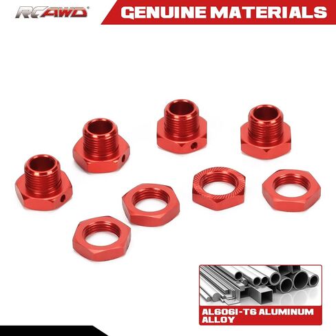RCAWD 4X 17mm Wheel Hex and Wheel Nut for Arrma Kraton 6S Notorious Outcast Fireteam Talion Upgrade Parts (Red) in Saudi Arabia