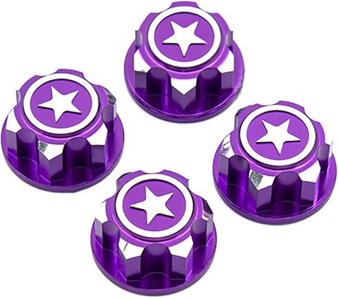 Sbonxond 17 ملم صواميل عجلة سداسية من الألومنيوم لتركيب العجلات السداسية لسيارة RC بمقياس 1/10 4 قطع باللون الأرجواني in Kuwait