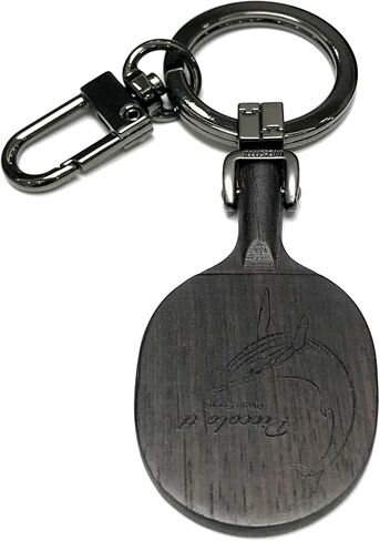 ILLUSIONI Ping Pong Keychain, 2.16 Inch Mini Table Tennis Racket Keyring, Ebony Wooden Keychain, Best Gift in Saudi Arabia