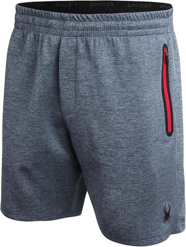 Spyder Men's Active Shorts - Athletic Performance Gym Shorts, Reflective Trim - Running Shorts, Zip Pockets (S-XL) in Saudi Arabia