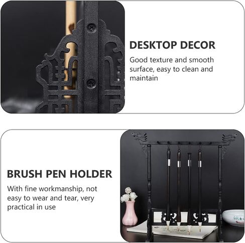 NUOBESTY Wood Brush Calligraphy Brush Hanger Rack Chinese Brush Pen Holder Sumi Brush Hanger Calligraphy Stand Shelf for Home Office Japanese Calligrapghy Brush Hanger in Saudi Arabia