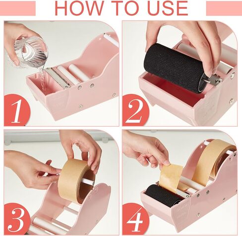 Yeaqee 2 Pcs Pink Water Activated Paper Tape Dispenser 12.6 x 5.24 Inch Manual Kraft Gum Paper Tape Dispenser Machine for Office Packaging Sealing Shipping Mailing Carton, Fit for 1.18-3.15" Wide Tape in Saudi Arabia