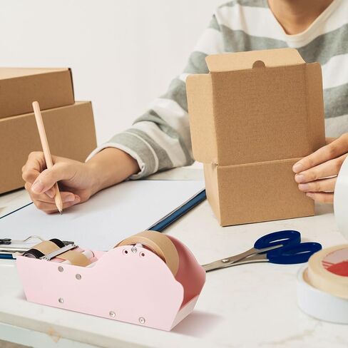 Yeaqee 2 Pcs Pink Water Activated Paper Tape Dispenser 12.6 x 5.24 Inch Manual Kraft Gum Paper Tape Dispenser Machine for Office Packaging Sealing Shipping Mailing Carton, Fit for 1.18-3.15" Wide Tape in Saudi Arabia