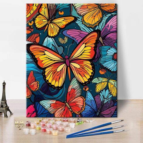 Mushrooms Paint by Numbers Kit for Adults, Flowers Paint by Numbers Natural Scenery, Beginner with Painting Brush and Acrylic Pigment Painting for Home Room Decor Gift 16x20 Inch (Frameless) in Saudi Arabia