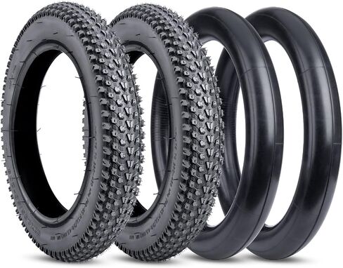 YUNSCM 14" Bike Tires 14 x 1.95/50-254 and 14" Bike Tubes Schrader Valve with 2 Rim Strips Compatible with Mountain/Off Road Bike 14x1.90 14x1.95 14x2.0 Bicycle Tires and Tubes (AC-1747) in Saudi Arabia