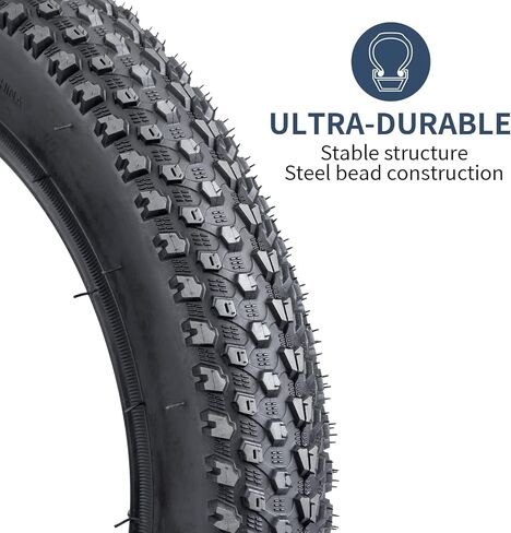 YUNSCM 14" Bike Tires 14 x 1.95/50-254 and 14" Bike Tubes Schrader Valve with 2 Rim Strips Compatible with Mountain/Off Road Bike 14x1.90 14x1.95 14x2.0 Bicycle Tires and Tubes (AC-1747) in Saudi Arabia