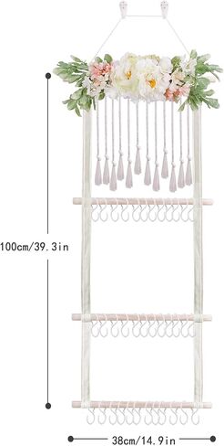 BFNAAgirl Hair Bows Holder Headband Organizer for Girls,Baby Hair Accessories Organizer Hair Clips Hanger Storage with Hooks, Wall Hanging Decor for Nursery Room in Saudi Arabia