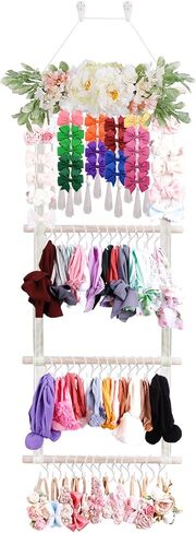 BFNAAgirl Hair Bows Holder Headband Organizer for Girls,Baby Hair Accessories Organizer Hair Clips Hanger Storage with Hooks, Wall Hanging Decor for Nursery Room in Saudi Arabia