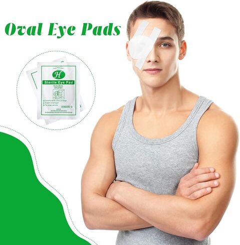 200 قطعة من وسادات العين البيضاوية من Timgle، شاش ماص، ملفوف بشكل فردي، رقعة عين طبية للإسعافات الأولية، وسادات ناعمة للعناية بالجروح، وحماية الملابس من الجروح in Kuwait