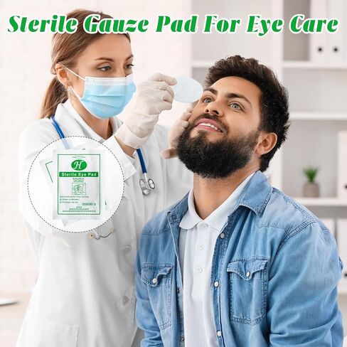 200 قطعة من وسادات العين البيضاوية من Timgle، شاش ماص، ملفوف بشكل فردي، رقعة عين طبية للإسعافات الأولية، وسادات ناعمة للعناية بالجروح، وحماية الملابس من الجروح in Kuwait
