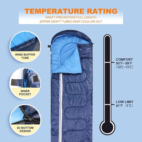 Northroad Lightweight Sleeping Bags for Adults Cold Weather, Waterproof Backpacking Camping Sleeping Bag for Adults Girls Boys Mens,Compact Sleeping Bag Camping Gear Must Haves 3 Season in Saudi Arabia