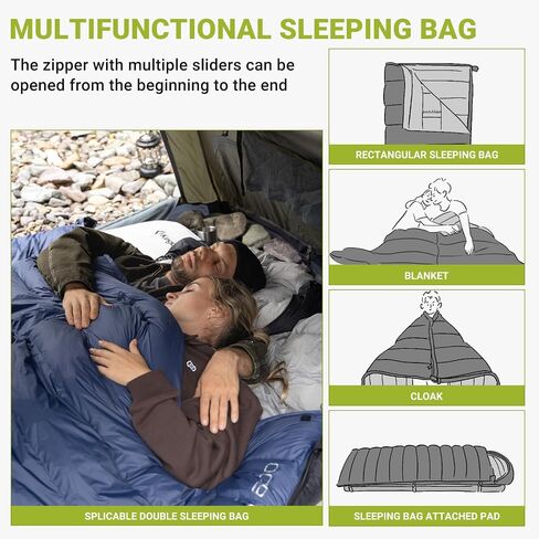 ATEPA Down Sleeping Bags for Adults 650/700 FP, Ultralight Sleeping Bag for Backpacking, 0℉/30℉ Sleeping Bag for 1/2 Persons, Compact Sleeping Bag with Compression Sack for Hiking, Camping in Saudi Arabia