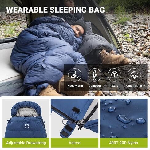 ATEPA Down Sleeping Bags for Adults 650/700 FP, Ultralight Sleeping Bag for Backpacking, 0℉/30℉ Sleeping Bag for 1/2 Persons, Compact Sleeping Bag with Compression Sack for Hiking, Camping in Saudi Arabia