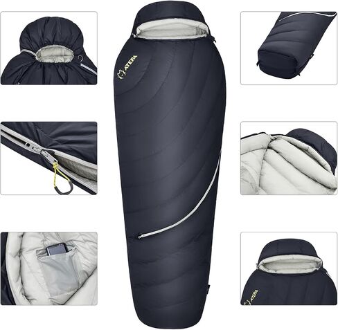ATEPA Down Sleeping Bags for Adults 650/700 FP, Ultralight Sleeping Bag for Backpacking, 0℉/30℉ Sleeping Bag for 1/2 Persons, Compact Sleeping Bag with Compression Sack for Hiking, Camping in Saudi Arabia
