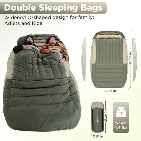 ATEPA Down Sleeping Bags for Adults 650/700 FP, Ultralight Sleeping Bag for Backpacking, 0℉/30℉ Sleeping Bag for 1/2 Persons, Compact Sleeping Bag with Compression Sack for Hiking, Camping in Saudi Arabia
