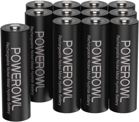 POWEROWL Rechargeable AA Batteries, 2800mAh High Capacity Double A Batteries 1.2V NiMH Low Self Discharge (Pack of 12) in Saudi Arabia