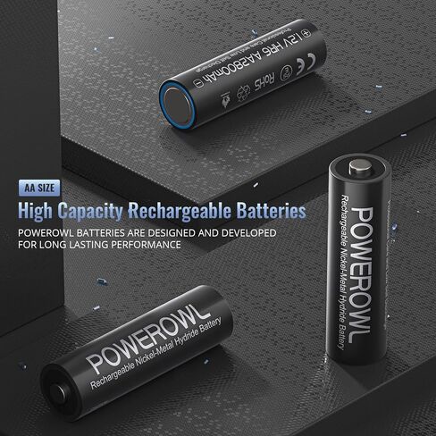 POWEROWL Rechargeable AA Batteries, 2800mAh High Capacity Double A Batteries 1.2V NiMH Low Self Discharge (Pack of 12) in Saudi Arabia
