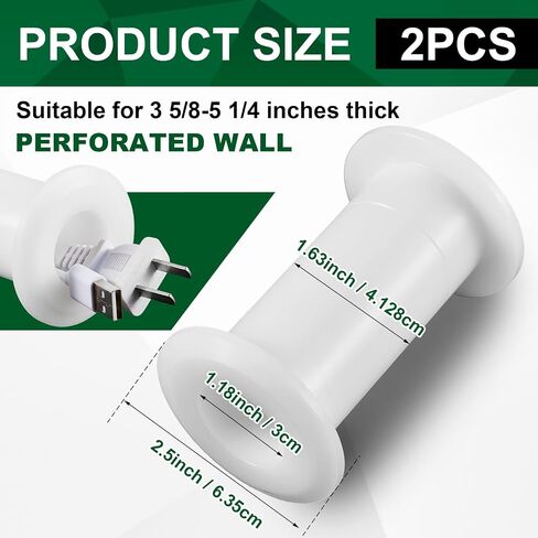 Yousoontic 2 Pcs 1.20" ID Cable Pass Through Wall Port Wall Pass Through Grommet System Cable Pass Through Port Wall Grommets for Cables Management, White in Saudi Arabia