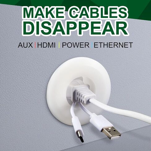 Yousoontic 2 Pcs 1.20" ID Cable Pass Through Wall Port Wall Pass Through Grommet System Cable Pass Through Port Wall Grommets for Cables Management, White in Saudi Arabia