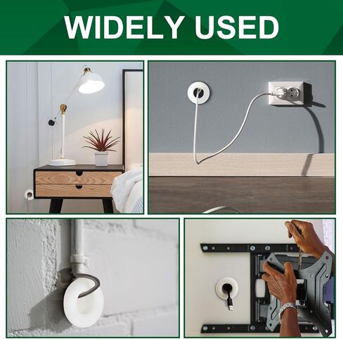 Yousoontic 2 Pcs 1.20" ID Cable Pass Through Wall Port Wall Pass Through Grommet System Cable Pass Through Port Wall Grommets for Cables Management, White in Saudi Arabia