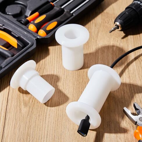 Yousoontic 2 Pcs 1.20" ID Cable Pass Through Wall Port Wall Pass Through Grommet System Cable Pass Through Port Wall Grommets for Cables Management, White in Saudi Arabia