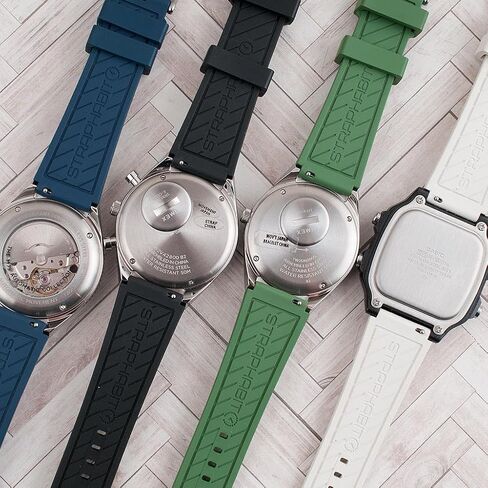 حزام ساعة StrapHabit TQ18 FKM المطاطي سريع الإصدار بديل لـ Q Timex - يناسب 36 مم، 38 مم، 40 مم، M79، GMT، كرونوغراف - حزام ساعة سريع الإصدار - 18 مم in Kuwait