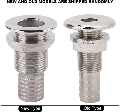 Tissting Marine Straight Thru Hull Fitting 3/8in 58mm 316 Stainless Steel Water Drain Outlet Plumbing Valve Hose Thru Drain Connector for Boat, Yachts in Saudi Arabia