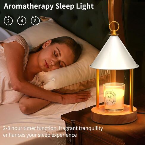 Candle Warmer Lamp,with Timer and Dimmable Flameless Scented Candle Wax Warmer,Bi Metal Shade Anti-scald Design Electric Candle Melter for Jar Candles with 2 Bulbs for Home Decor and Gift-Black in Saudi Arabia