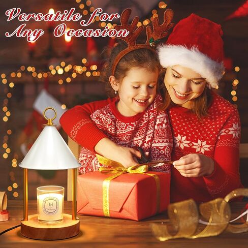 Candle Warmer Lamp,with Timer and Dimmable Flameless Scented Candle Wax Warmer,Bi Metal Shade Anti-scald Design Electric Candle Melter for Jar Candles with 2 Bulbs for Home Decor and Gift-Black in Saudi Arabia