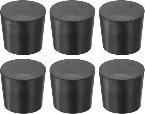 MECCANIXITY Rubber Tapered Plug 28mm to 37mm Solid Test Tubes Bungs Stopper Black for Lab 6 Pieces in Saudi Arabia