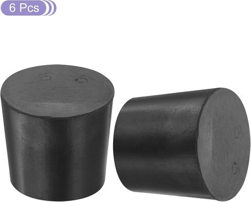 MECCANIXITY Rubber Tapered Plug 28mm to 37mm Solid Test Tubes Bungs Stopper Black for Lab 6 Pieces in Saudi Arabia