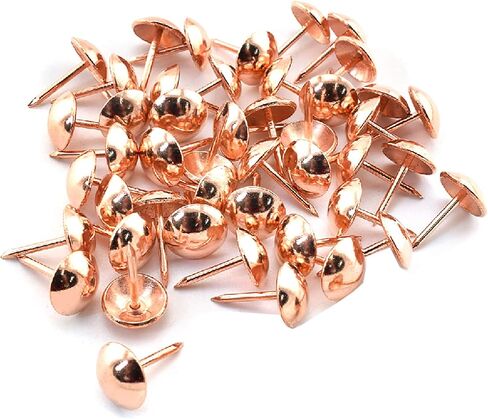Furniture Decorative Nails, OZXNO 50 PCS Round Head Upholstery Tacks Copper Tone Thumb Pushpins for Sofa Cork Board Message Board Photo Walls - 11x17 mm in Saudi Arabia