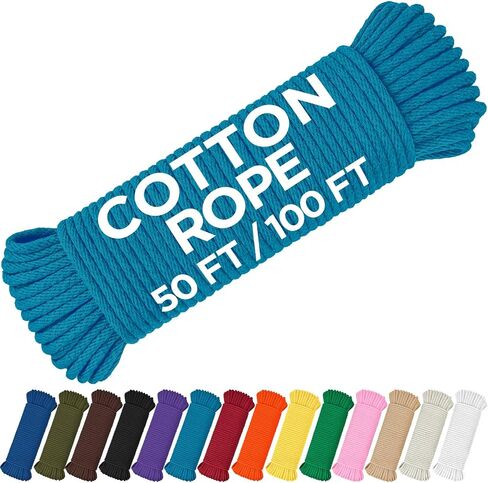 TECEUM Macrame Cord – 3 mm x 100 yd – All-Purpose Natural Cotton 3 ply Macrame Rope – for Decor, Wall Hanging, Plant Hangers, Crafts, Gardening, Knitting, DIY Project, Indoor & Outdoor Use – Natural in Saudi Arabia