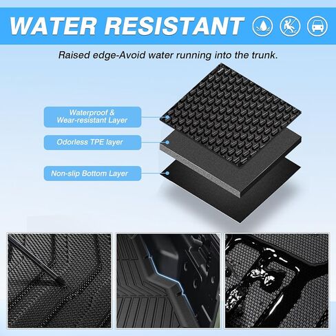 Powerty Truck Bed Mat Compatible with Hyundai Santa Cruz 2022-2024 Accessories 4.3FT All Weather Truck Bed Liner TPE Pickup Bed Mat Black in Kuwait