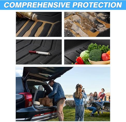 Powerty Truck Bed Mat Compatible with Hyundai Santa Cruz 2022-2024 Accessories 4.3FT All Weather Truck Bed Liner TPE Pickup Bed Mat Black in Kuwait