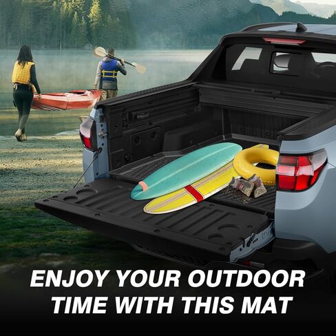 Powerty Truck Bed Mat Compatible with Hyundai Santa Cruz 2022-2024 Accessories 4.3FT All Weather Truck Bed Liner TPE Pickup Bed Mat Black in Kuwait
