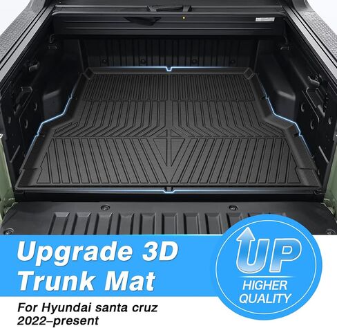Powerty Truck Bed Mat Compatible with Hyundai Santa Cruz 2022-2024 Accessories 4.3FT All Weather Truck Bed Liner TPE Pickup Bed Mat Black in Kuwait