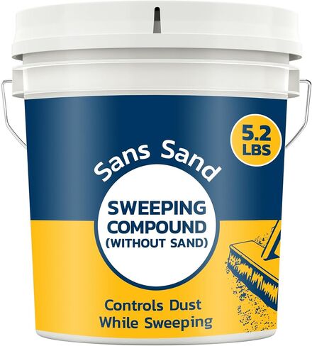Banner Chemical Sans Sand Gritless Sweeping Compound Without Sand – Effective Dust Control, Non Abrasive and Safe for Smooth, Finished & Polished Floors, Oil Free, Made in USA (5.2 lbs) in Saudi Arabia