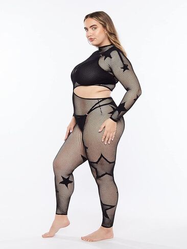 بدلة قطط نسائية من Savage X Fenty ذات نجمة أمامية ملفوفة in Kuwait