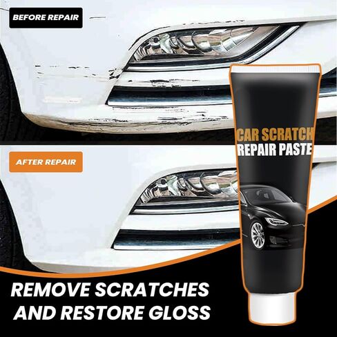 شمع إصلاح الخدوش للسيارة، مزيل خدوش السيارة الجديد 2024، مزيل الخدوش للمركبات، مجموعة شمع تلميع معجون إصلاح خدوش السيارة مع مسح وإسفنجة (قطعتان) in Kuwait